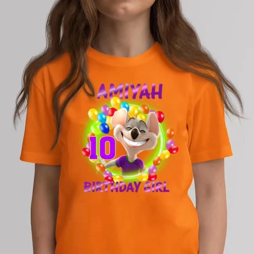 Personalized Chuck E Cheese 10th Birthday Girl Shirt