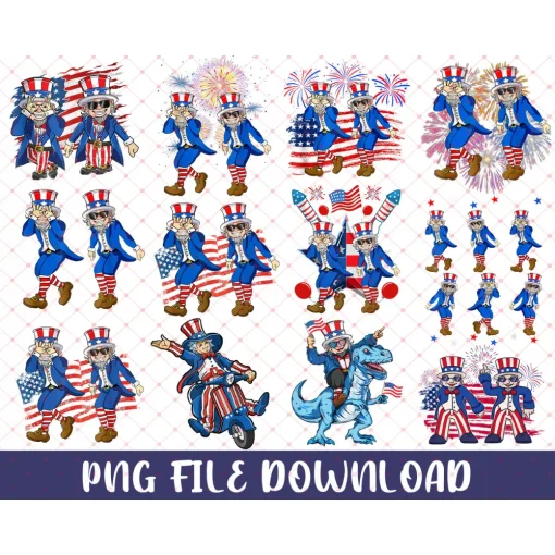 Uncle Sam Griddy Dance Funny 4th of July Independence Day PNG Digital Download