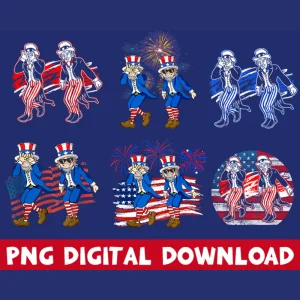 Uncle Sam Griddy Dance Funny 4th of July Independence Day USA Flag Png Digital Download