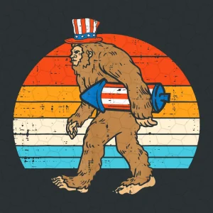 Bigfoot Sasquatch Firecracker Png, American USA 4th Of July Png, Sublimation Download