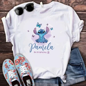 Personalized Disney Birthday Shirt Family Matching Stich For Girl