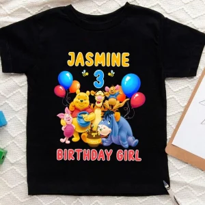 Personalized Winnie The Pooh Birthday Shirt Family Edition for 3rd Birthday Celebrations