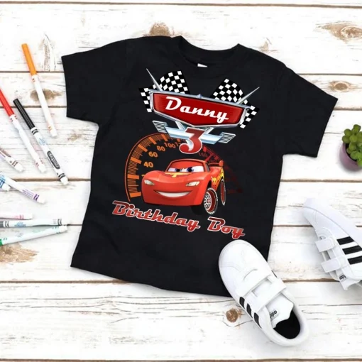 Personalized Cars Birthday Shirt Celebrate a special birthday with this Cars-themed shirt