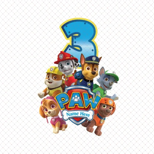 Paw Patrol: Celebrations for [Name]'s 3rd Birthday Digital File