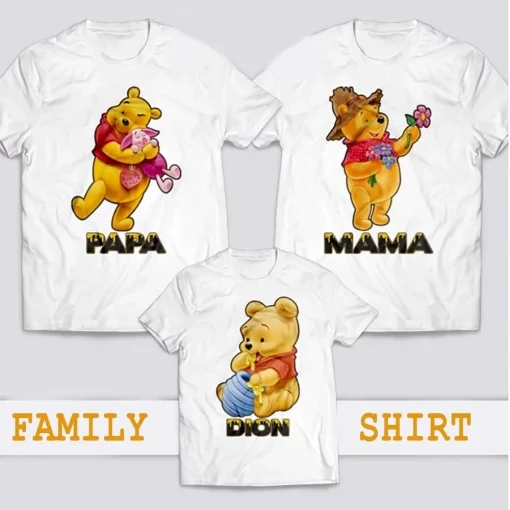 Personalized Winnie the Pooh Birthday Shirt Classic Pooh Family Edition