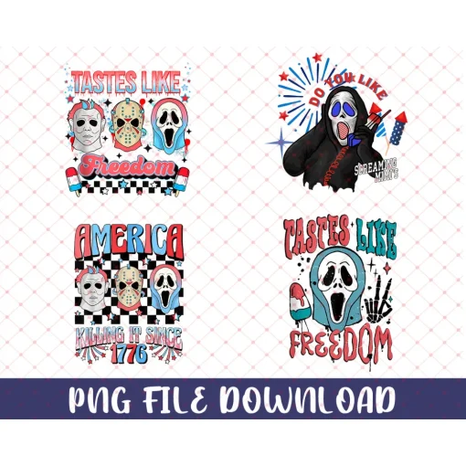 Retro Horror 4Th Of July Png Bundle