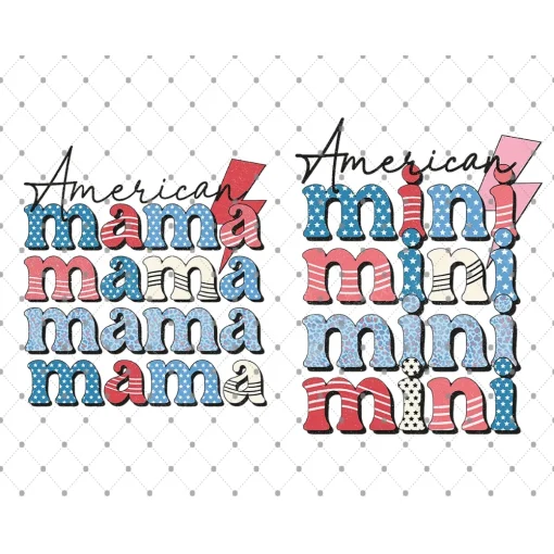 American Mama & Mini PNG Bundle for Your Fourth of July Celebration