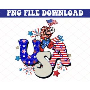 Mario 4th of July PNG - Download digital file