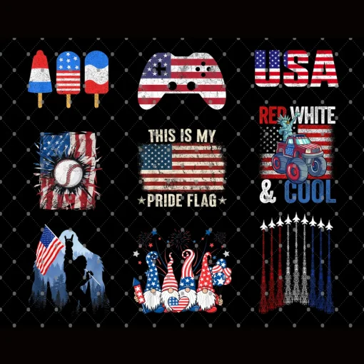 4th of July Sublimation Designs for T-Shirts, Mugs, and More