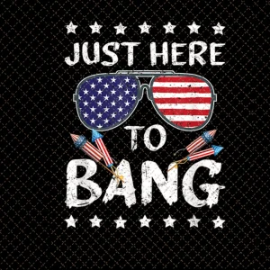 Hilarious 4th of July Flag Spectacle: I'm Just Here To Bang USA Sunglasses PNG