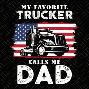 4th of July Trucker Dad Tribute: America Flag PNG