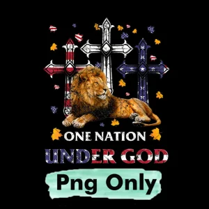 One Nation Under God American Flag Lion 4th Of July Png