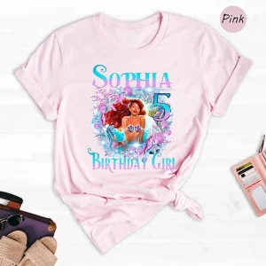 Personalized Black Queen Birthday Shirt Princess Ariel Mermaid Live Action Afro Little Mermaid