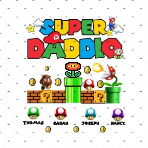 Mario Super Daddio Father's Day PNG Digital File