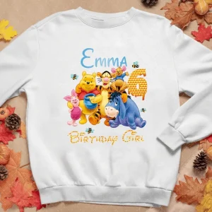 Personalized Winnie the Pooh 6th Birthday Shirt Tiger Piglet Eeyore