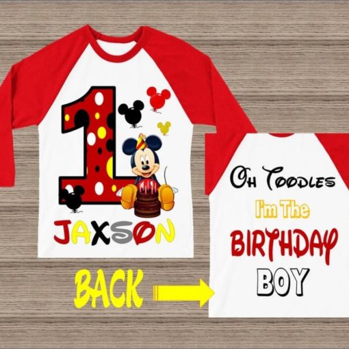 Personalized Mickey Birthday Shirt, Mickey First Birthday Shirt, and Mickey Family Birthday Shirts