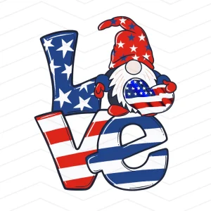 Gnometastic 4th of July Celebration: Love Gnome and Patriotic Gnome PNG