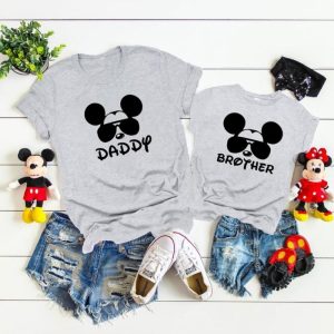 Personalized Mickey Birthday Shirt with Mickey Mouse and Minnie Head, Matching Disney Shirts