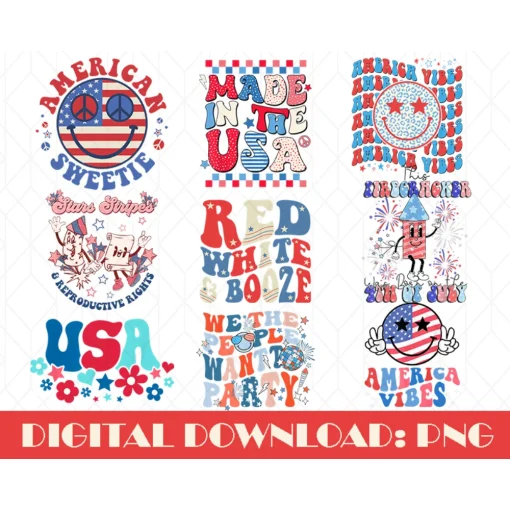 Fourth of July Sublimation PNG T-Shirt Designs