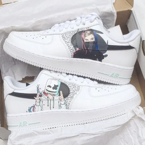 Alan Walker and Marshmello Custom Anime Shoes Air Force 1 (1)