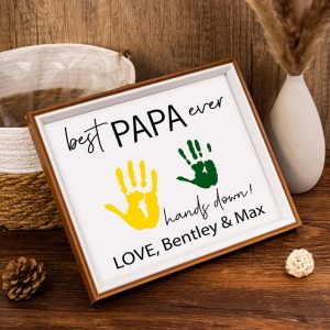 Anniversary Gift Idea Personalized Wooden Handprint Sign-2