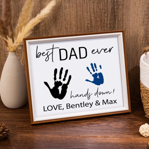 Anniversary Gift Idea Personalized Wooden Handprint Sign-3