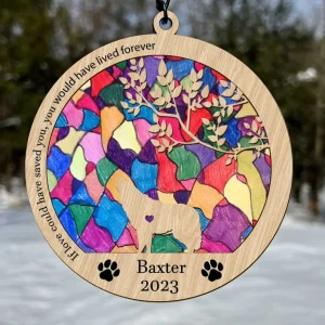 Anniversary Gift for Pet Lovers A Personalized Dog Memorial Suncatcher