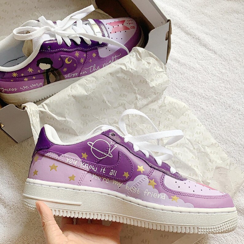 BTS V Air Force 1 Custom Limited Edition Anime Shoes - Giftcustom