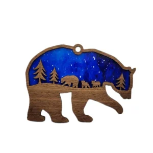 Blue and Gold Mama Bear Sun Catcher A Beautiful Gift for Any Occasion-1