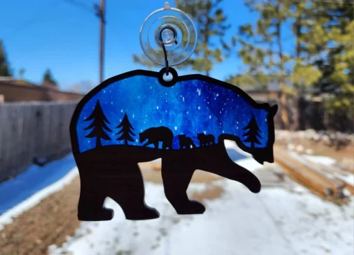 Blue and Gold Mama Bear Sun Catcher A Beautiful Gift for Any Occasion-4