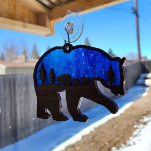 Blue and Gold Mama Bear Sun Catcher A Beautiful Gift for Any Occasion-5
