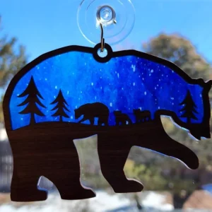 Blue and Gold Mama Bear Sun Catcher A Beautiful Gift for Any Occasion-6