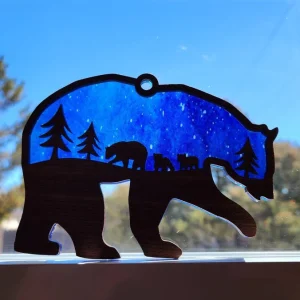 Blue and Gold Mama Bear Sun Catcher A Beautiful Gift for Any Occasion-7