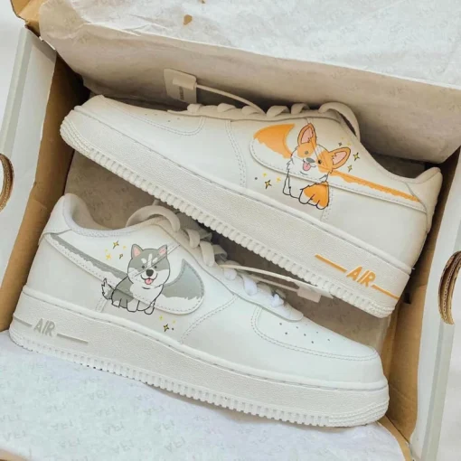 Corgi X Husky Anime Custom Air Force 1 Shoes (1)