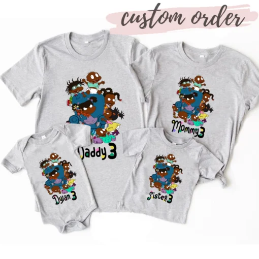 Custom Africa Rugrats Family Shirts with Name and Age 2