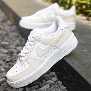 Custom Air Force 1 Cream Painted Shoes (3)
