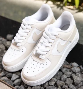 Custom Air Force 1 Cream Painted Shoes (4)