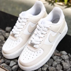 Custom Air Force 1 Cream Painted Shoes (4)