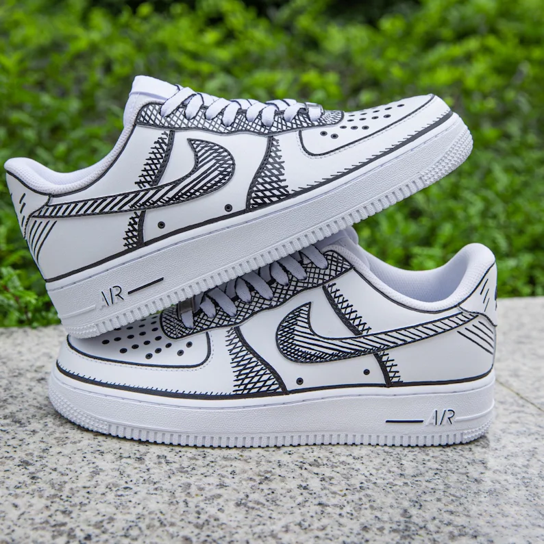 Air Force 1 Shadow x Red Snake Skin, Custom Nike Sneakers