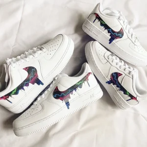 Custom Air Force 1 Shoes with Anime Design and Dark Lightning Drip (3)