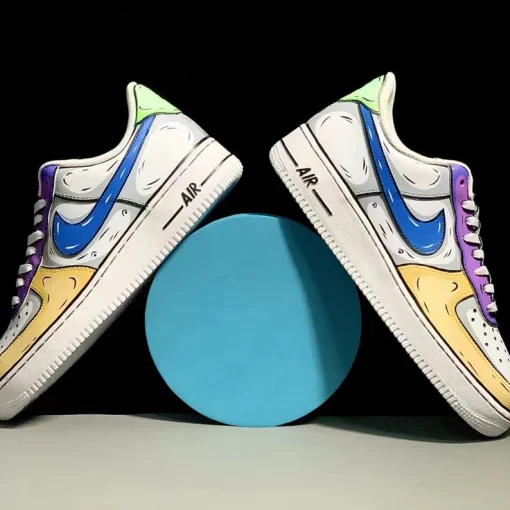 Custom Air Force 1 Shoes with Hand-Painted and Sprayed Details (1)
