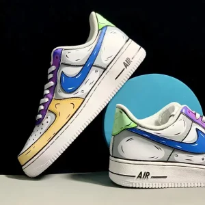 Custom Air Force 1 Shoes with Hand-Painted and Sprayed Details (2)