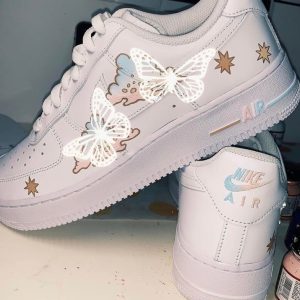 Custom Anime Air Force 1 Shoes with Flying Butterfly Design (1)