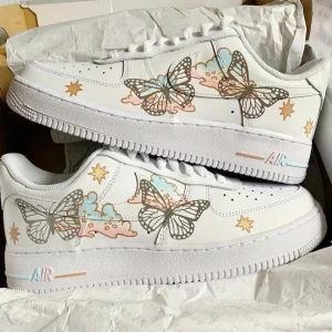 Custom Anime Air Force 1 Shoes with Flying Butterfly Design (3)