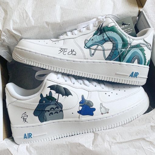 Custom Anime Shoes Air Force 1s Haku and Totoro (1)