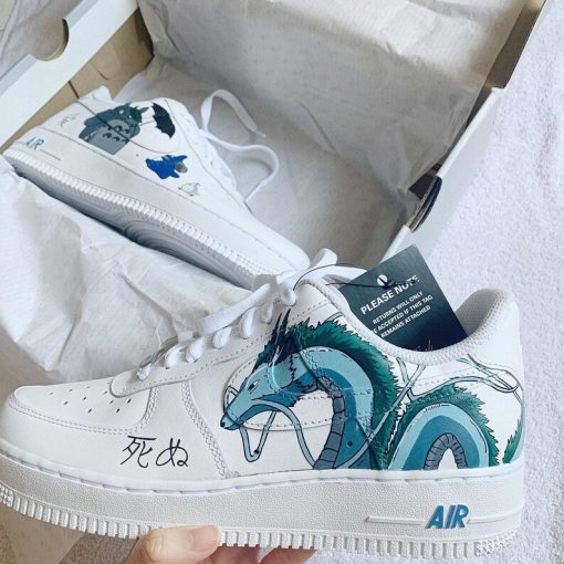 Custom Anime Shoes Air Force 1s Haku and Totoro (2)