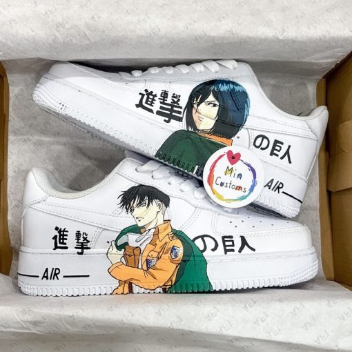 Custom Attack on Titan Levi x Mikasa Anime Shoes