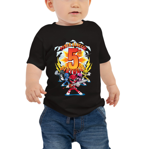 Custom Birthday Kids Tee with Power Rangers