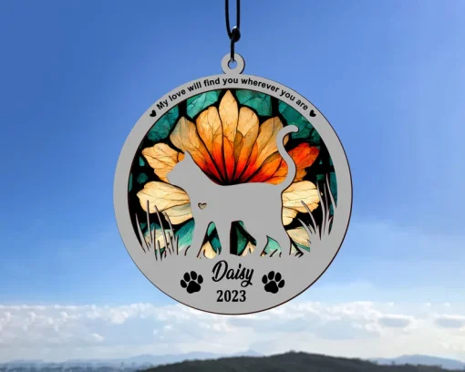 Custom Cat Suncatcher A Unique and Thoughtful Anniversary Gift for Pet Lovers-3