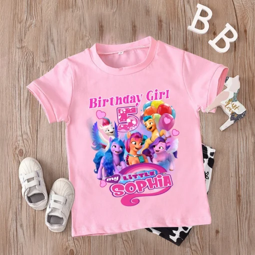 Custom My Little Pony For Birthday Girl Shirt 2